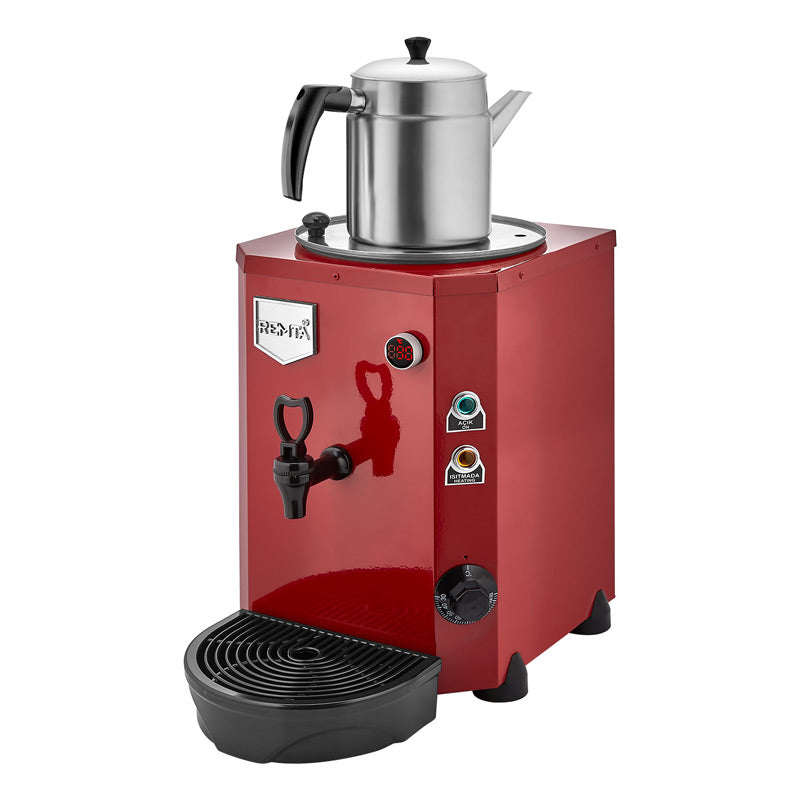 Remta DE14 Jumbo Çay Makinesi, Tek Demlikli, 9 L, Elektrikli, Kırmızı, çay kazanı ve sıcak içecek ekipmanı