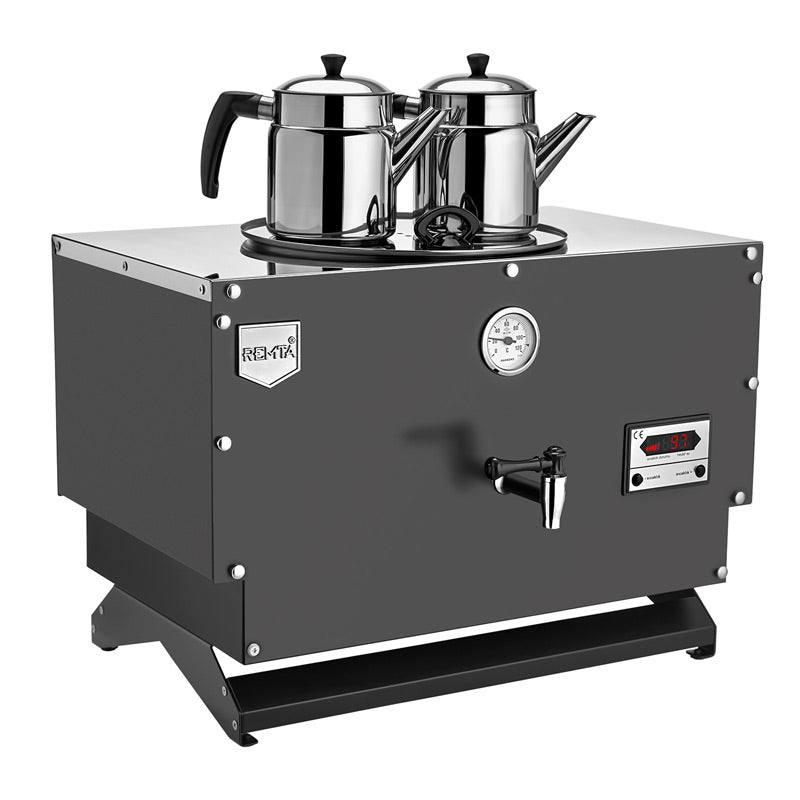 Remta EP02-L Çift Cidarlı 2 Demlikli Çay Makinesi, 20 L, Elektrikli, Siyah, içecek hazırlama makinesi
