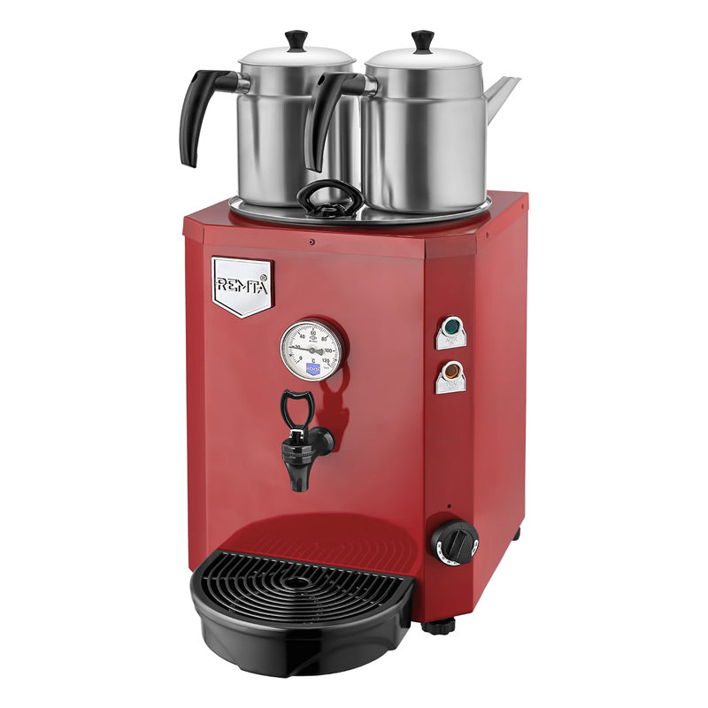 Remta DE12 Jumbo Çay Makinesi, 2 Demlikli, 13 L, Elektrikli, Kırmızı, içecek hazırlama makinesi