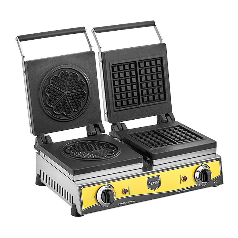 Remta W20 Çiftli Kare+Çiçek Model Waffle Makinesi, 16 cm, Elektrikli, waffle makinesi