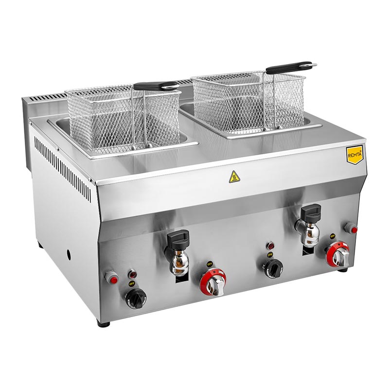 Remta R113CE Musluklu Fritöz, 8+8 L, Doğalgazlı, fritöz