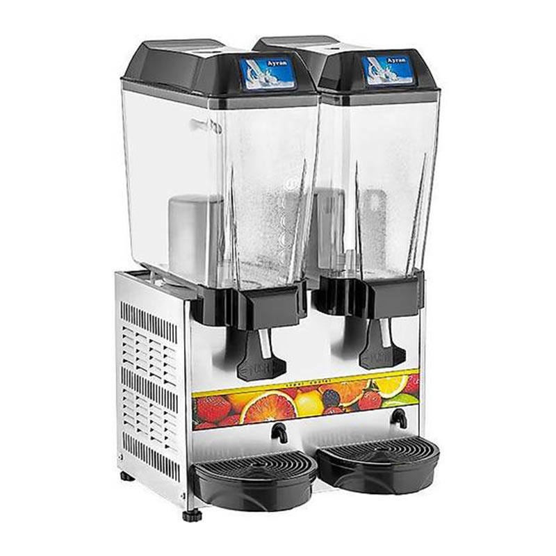 Remta ST14 Ayran Soğutucu, 2 Hazneli, Ayran+Ayran, 20+20 L, Metalik Gri, soğuk içecek dispenseri