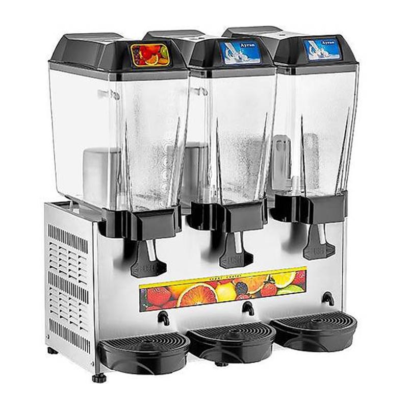 Remta ST19 Şerbet Soğutucu, 3 Hazneli, Şerbet+Ayran+Ayran, 20+20+20 L, Metalik Gri, soğuk içecek dispenseri