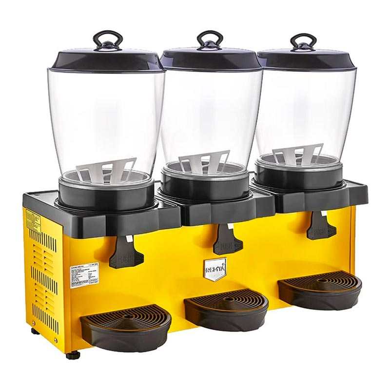 Remta ST38 Royal Mini Üçlü Şerbet ve Ayran Soğutucu 11+11+11 L, Sarı, soğuk içecek dispenseri
