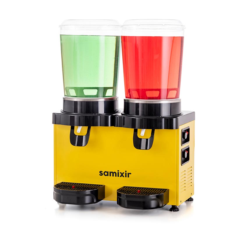 Samixir MM20 Panaromik Twin Soğuk İçecek Dispenseri, 10 L+10 L, Sarı, soğuk içecek dispenseri