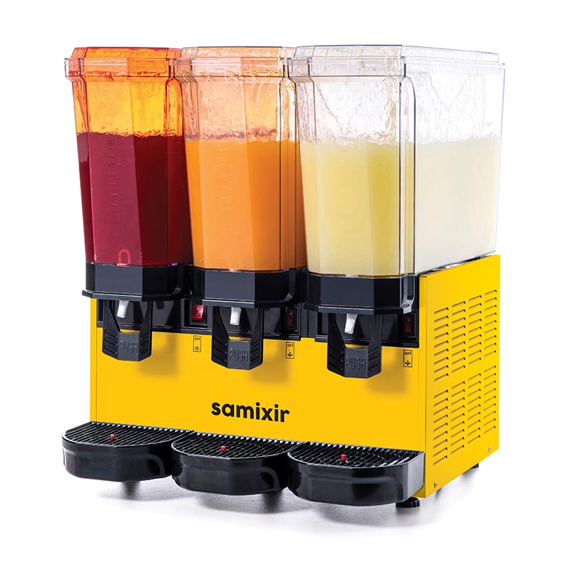 Samixir 60.SSSY Triple Klasik Fıskiyeli Soğuk İçecek Dispenseri, 20+20+20 L, Sarı, soğuk içecek dispenseri