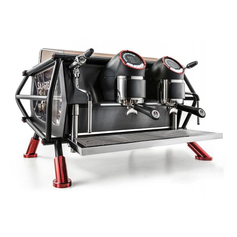 Sanremo Racer Naked Multiboiler Tam Otomatik Espresso Kahve Makinesi, 2 Gruplu, Siyah-Kırmızı, kahve aksesuarı