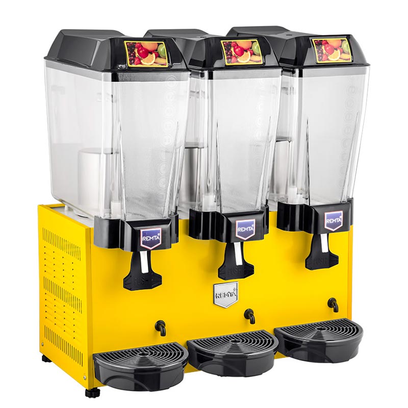 Remta ST16 Şerbet Soğutucu, 3 Hazneli, Şerbet+Şerbet+Şerbet, 20+20+20 L, Sarı, soğuk içecek dispenseri