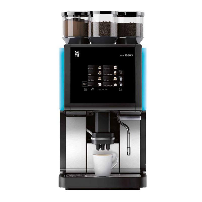 WMF 1500S Full Otomatik Kahve Makinesi, 2 Öğütücü, 1 Çikolata Slotu, kahve aksesuarı